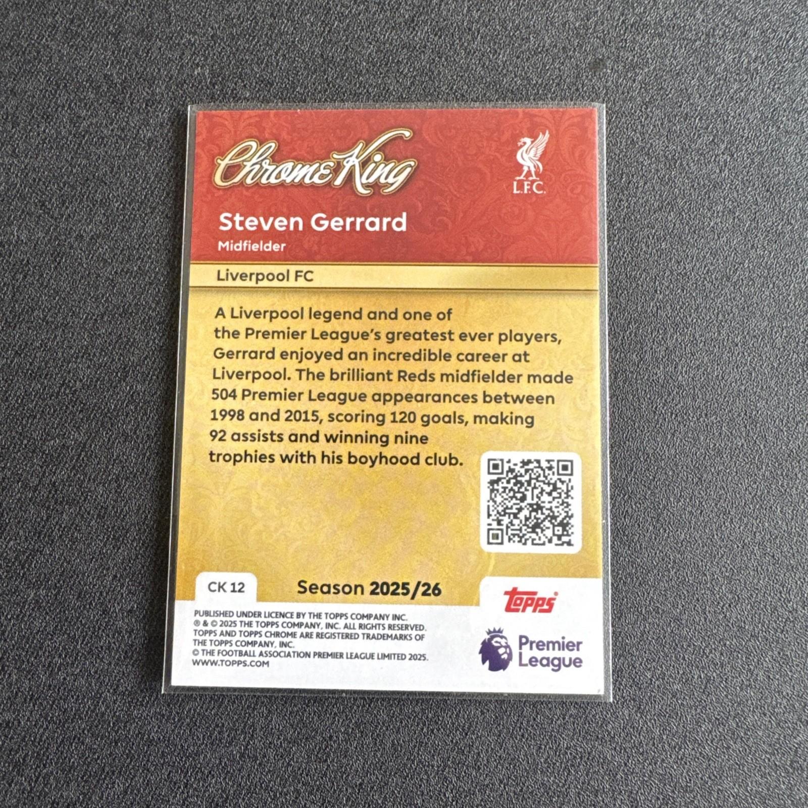 Topps Premier League 2025/2026 Steven Gerrard Chrome King