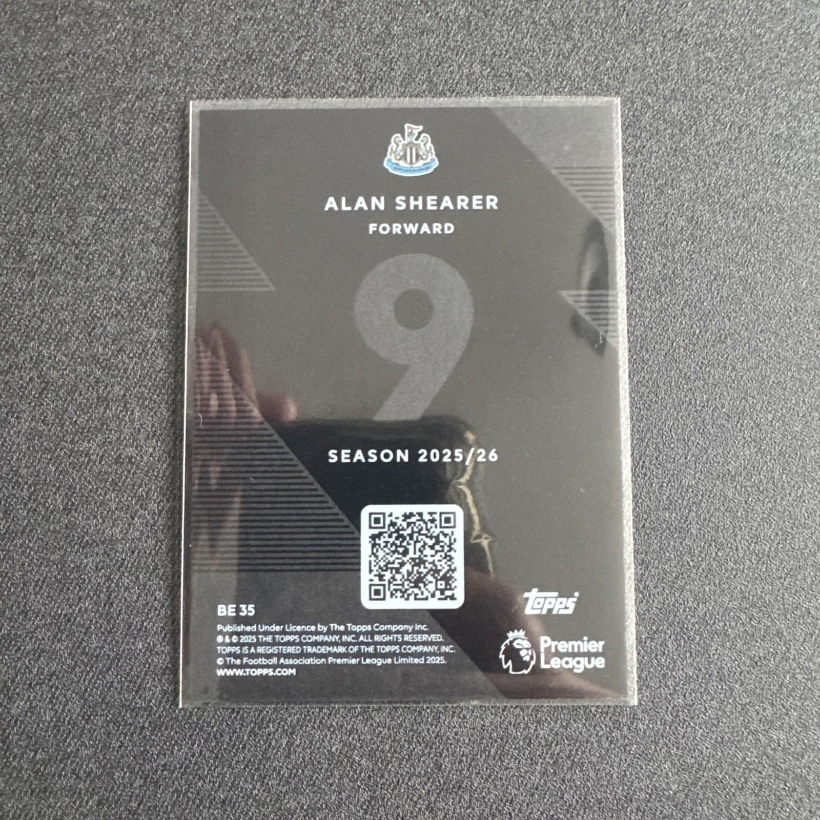 Topps Premier League 2026 Alan Shearer Black Edge Edition Trading Card