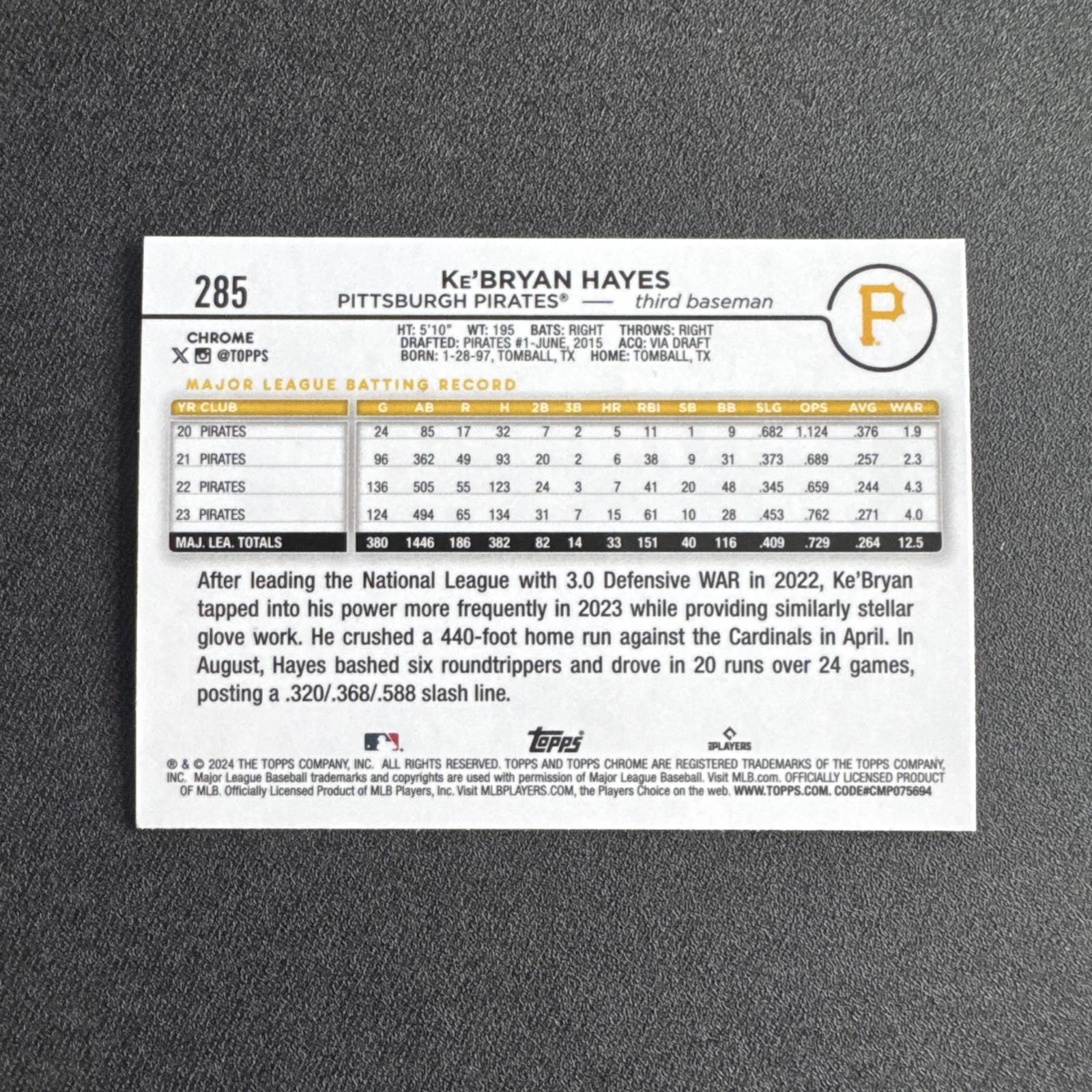 2024 Topps Series 1 Ke'Bryan Hayes #218 Pittsburgh Pirates