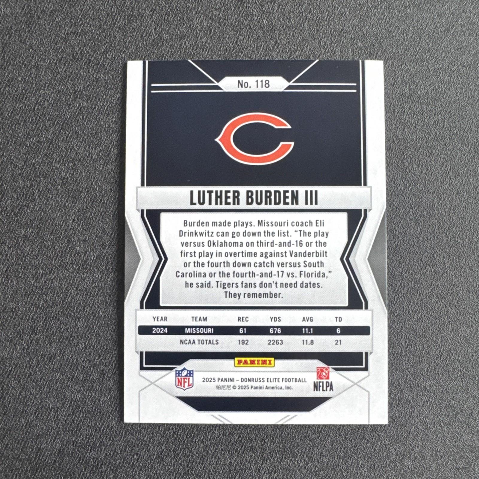 2025 Panini Donruss Elite - Rookies Luther Burden #118 Green Disco (RC)