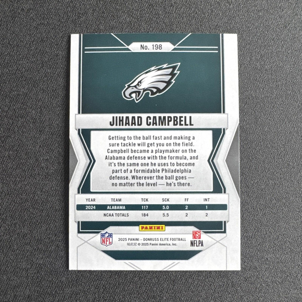 2025 Panini Donruss Elite - Rookies Jihaad Campbell #198 Green Disco (RC)