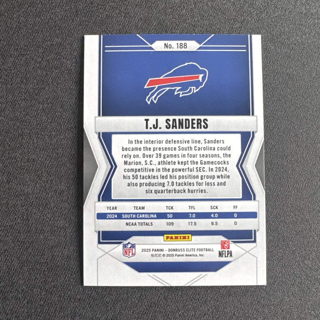 2025 Panini Donruss Elite - Rookies T.J. Sanders #188 Green Disco (RC)