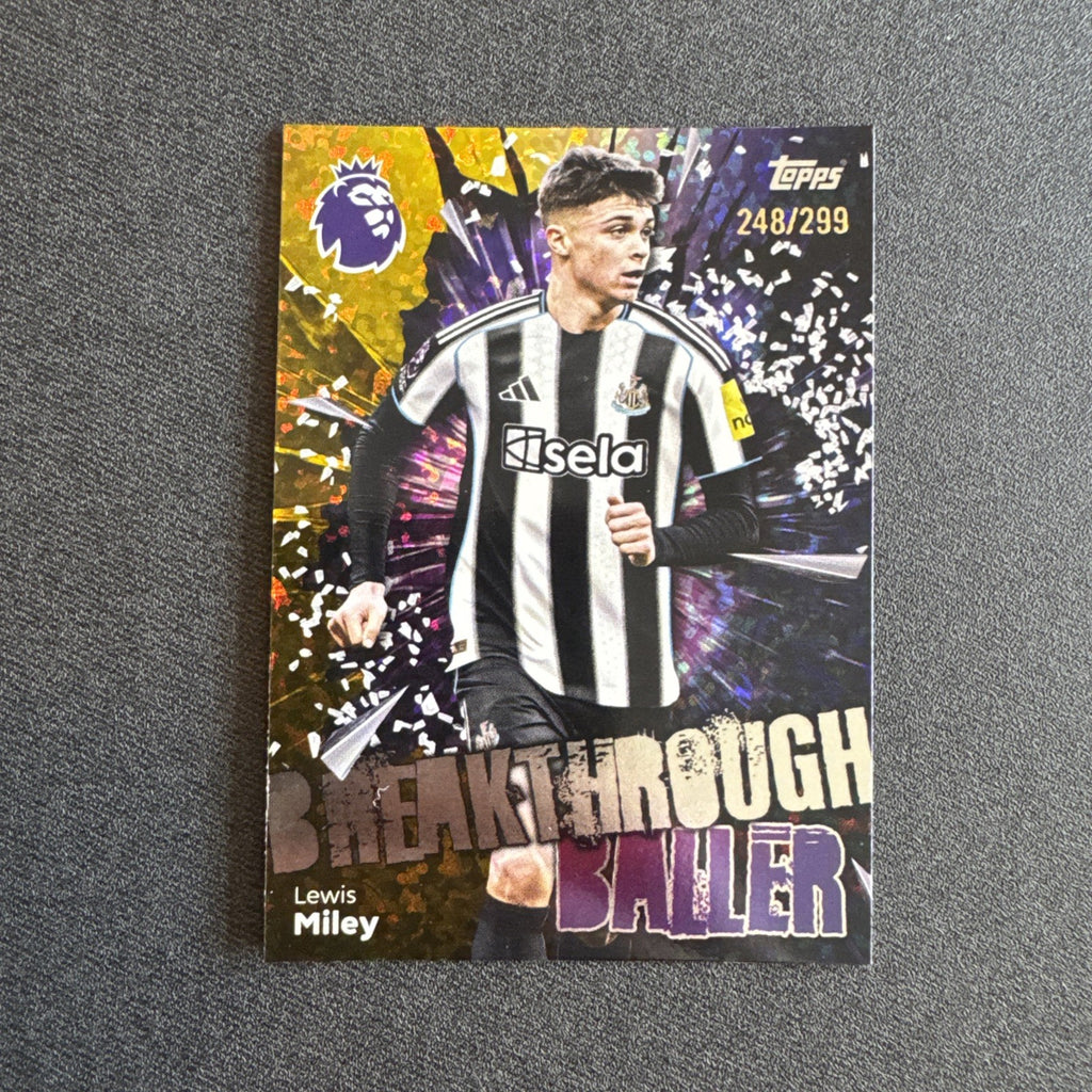 25/26 Lewis Miley /299 Breakthrough Baller Topps Premier League Newcastle Utd