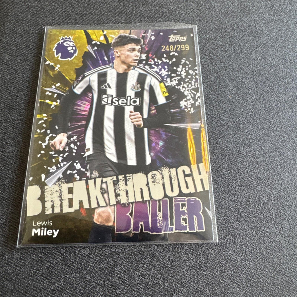 25/26 Lewis Miley /299 Breakthrough Baller Topps Premier League Newcastle Utd