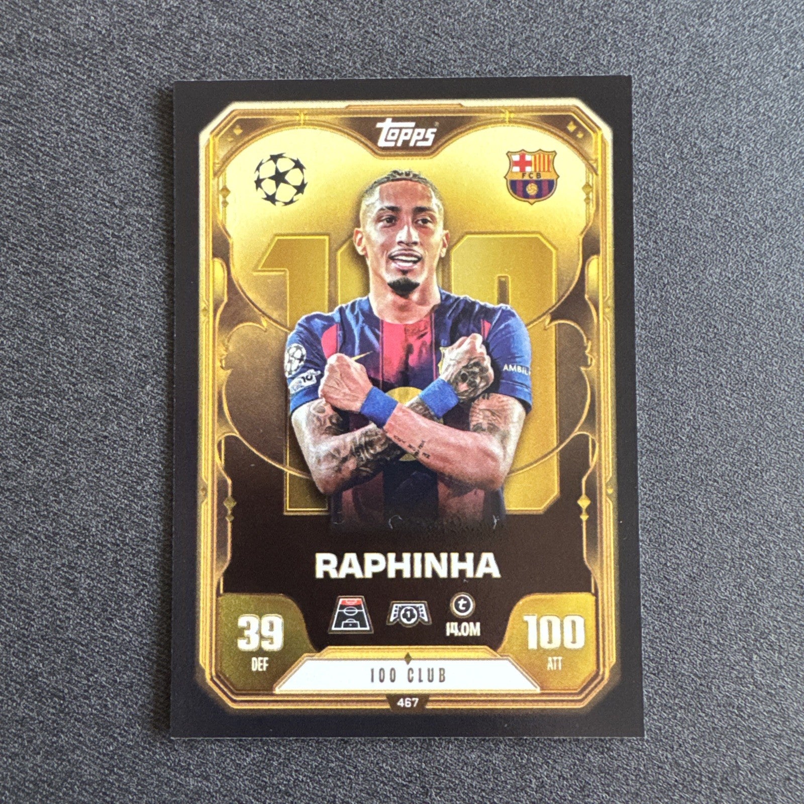 Raphinha Barcelona 100 Club Topps Match Attax