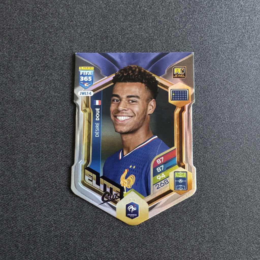 Panini Adrenalyn XL 2026 FIFA 365 Desire Doue Elite Cut Jewel Football Card