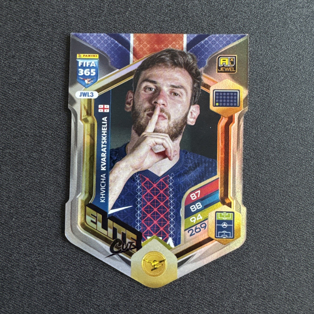 Panini Adrenalyn XL 2026 FIFA 365 Elite Khvicha Kvaratskhelia Card/Shield #JWL3