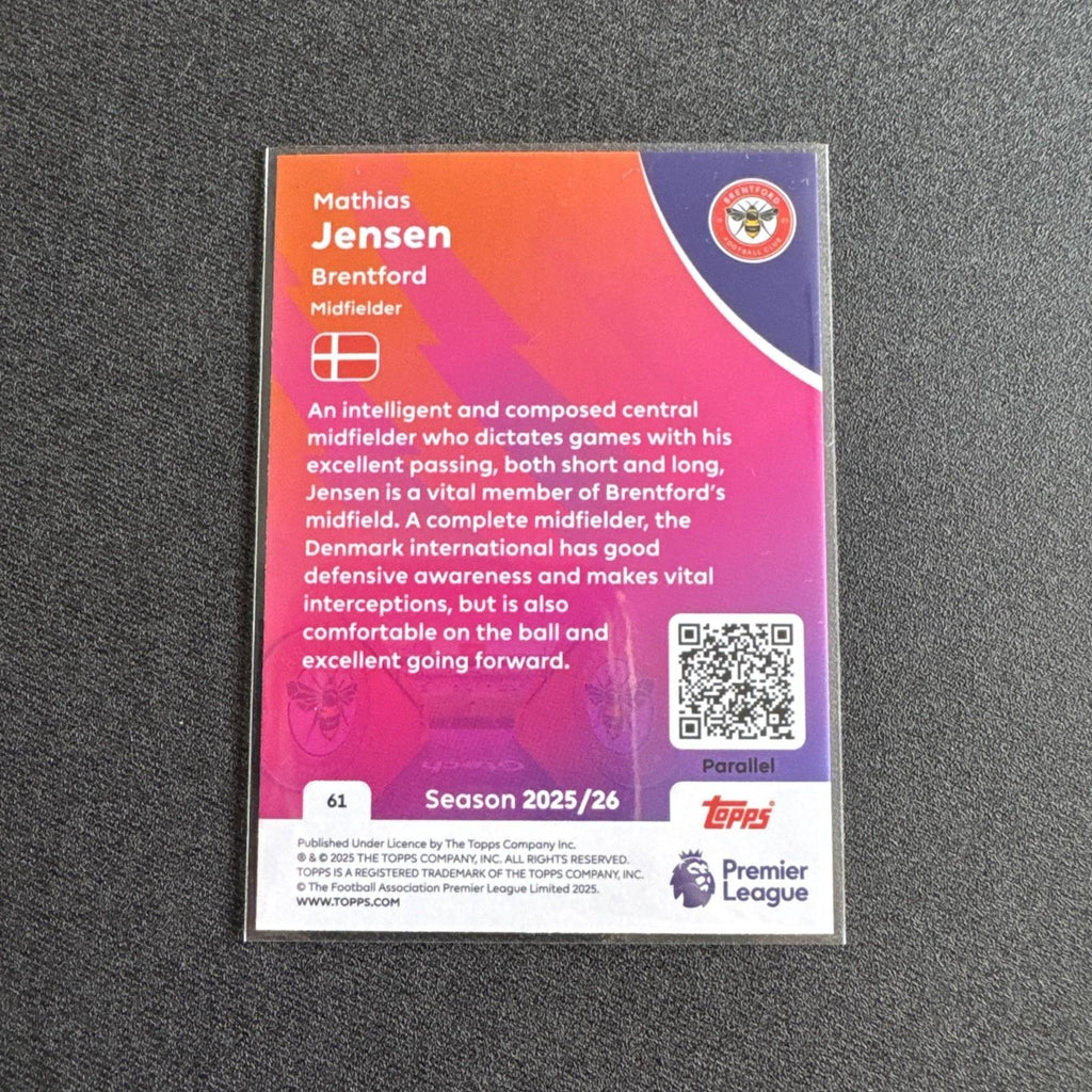Topps Premier League 2025/2026 Mathias Jensen Brentford Numbered /99
