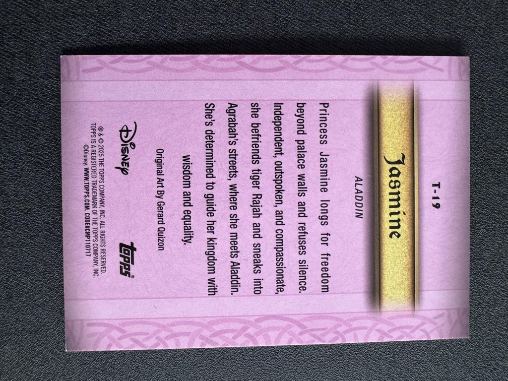 Disney Topps Wonder 2025 Jasmine Aladdin Princess T-19 Rare Card 4/50 UK Seller