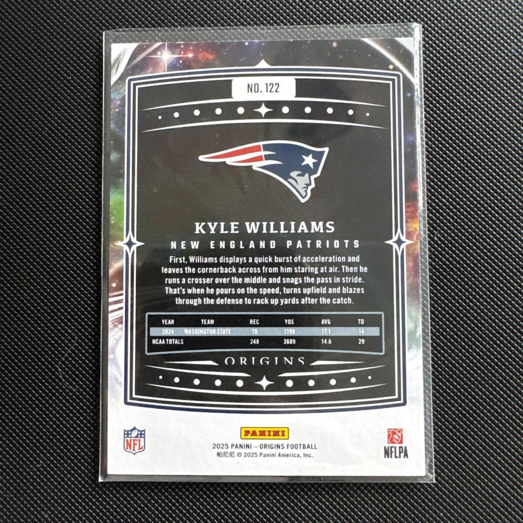 Panini Origins 2025 Kyle Williams Rookie Card RC Football Card Patriots NFL