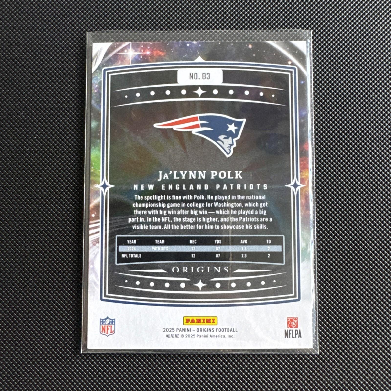 Panini Origins 2025 Ja’Lynn Polk Patriots NFL