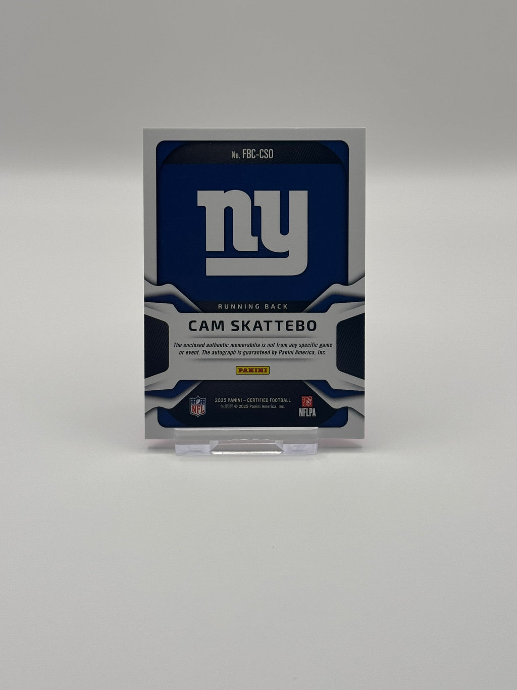 Panini NFL 2025 Certified Cam Skattebo RC Autograph Freshman Fabric Patch /299